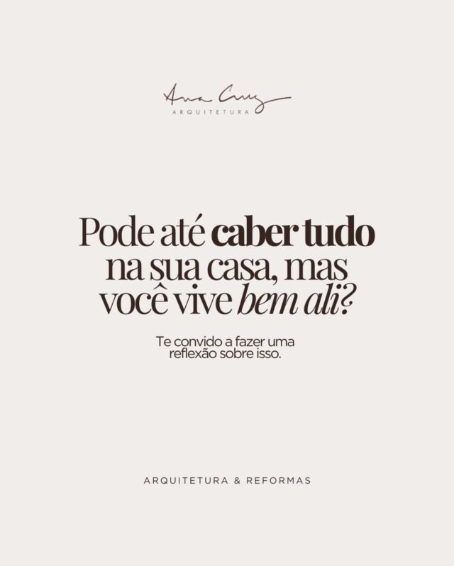 Às vezes, o que te incomoda não é a bagunça — é o layout mal distribuído.

Você já sentiu um desconforto constante em um ambiente, mesmo com tudo aparentemente “no lugar”?

O fluxo de uma casa vai muito além da estética.
Uma porta mal posicionada, uma circulação apertada, um móvel grande demais… pequenos detalhes técnicos que impactam profundamente o seu bem-estar.

A verdade é que:
🔸 Viver bem não é sobre quantidade de espaço,
🔸 É sobre como esse espaço se adapta ao seu jeito de viver.

Arquitetura não é sobre encher, é sobre liberar.

É criar ambientes que respeitam seu ritmo, sua rotina e até o silêncio que você precisa no fim do dia.

✨ Seu lar não deve apenas te abrigar. Ele precisa te entender. Você sente que sua casa te acolhe ou te limita?

Me conta aqui nos comentários ou manda no direct: quero entender como o seu espaço tem impactado a sua rotina. 

Talvez o que te incomoda não seja desorganização… e sim, um projeto que nunca foi pensado para você.

Ana Cruz
Arquitetura e Reformas